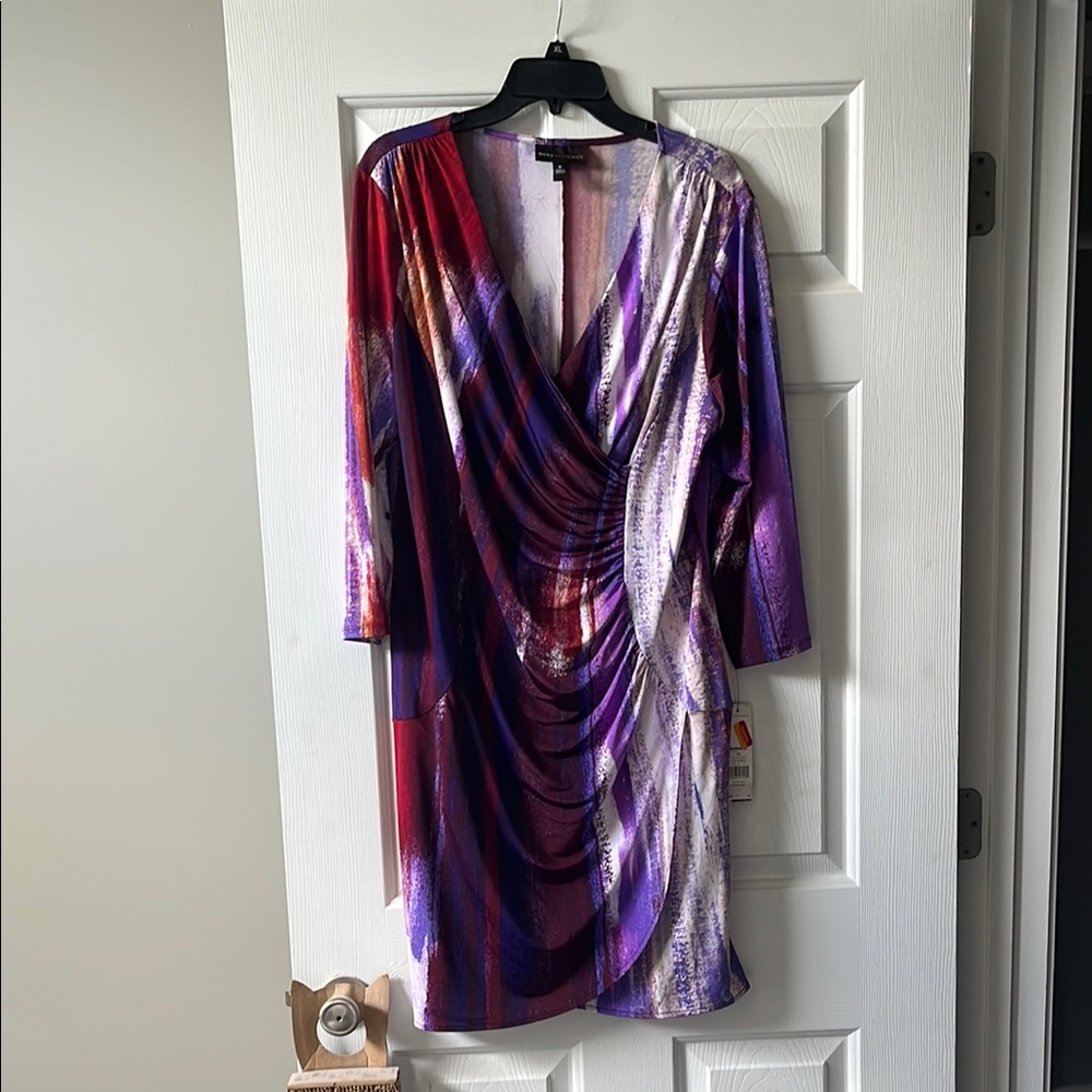 NWT Dana Buchman Faux Wrap Dress - Picture 1 of 5